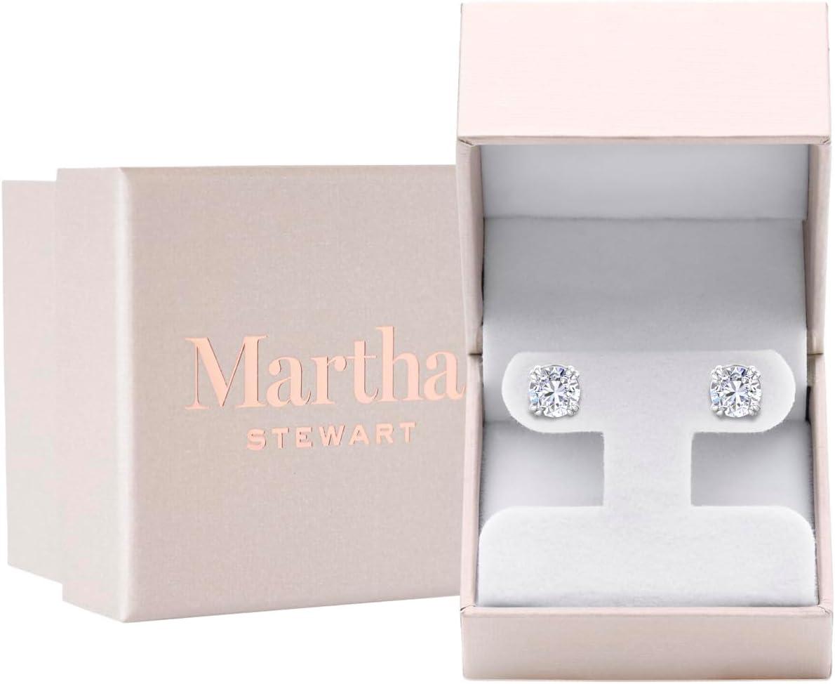 imageMartha Stewart Lab Grown Diamond Stud Earrings in Sterling Silver Lab Grown Diamond Earrings for Women50 Carats