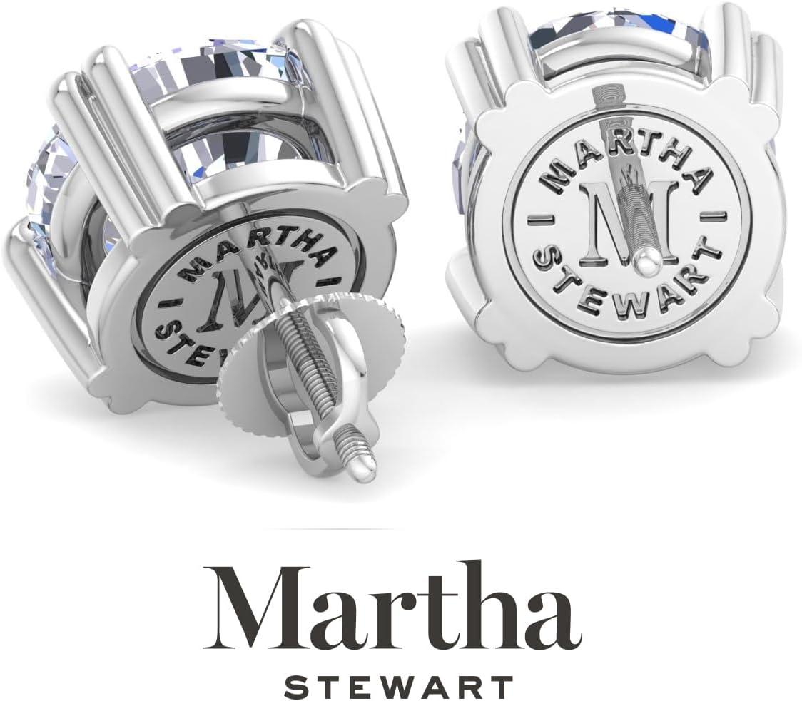 imageMartha Stewart Lab Grown Diamond Stud Earrings in Sterling Silver Lab Grown Diamond Earrings for Women80 Carats