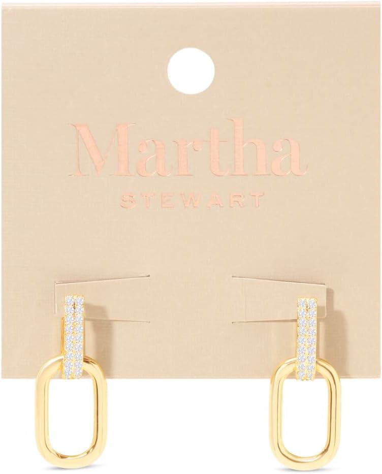 imageMartha Stewart Luna Gold Drop Earrings With Crystals