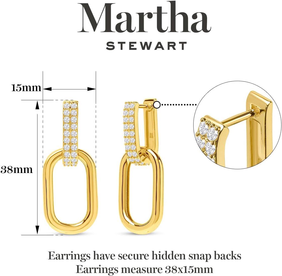 imageMartha Stewart Luna Gold Drop Earrings With Crystals