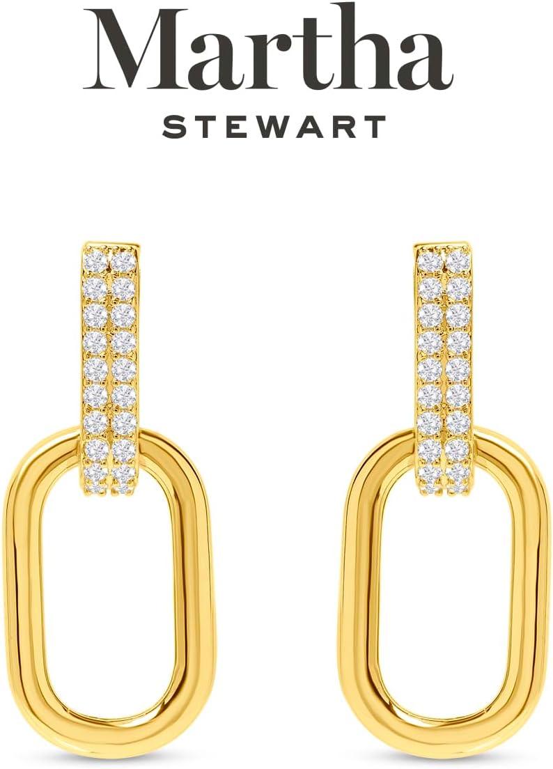imageMartha Stewart Luna Gold Drop Earrings With Crystals