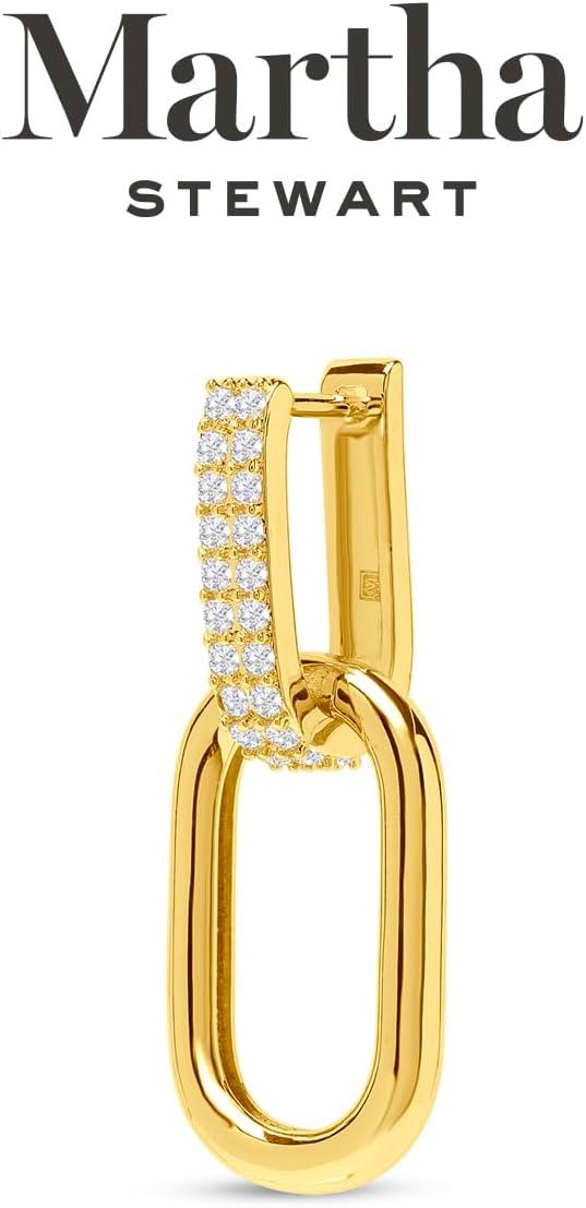 imageMartha Stewart Luna Gold Drop Earrings With Crystals