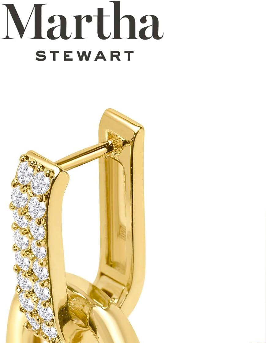 imageMartha Stewart Luna Gold Drop Earrings With Crystals