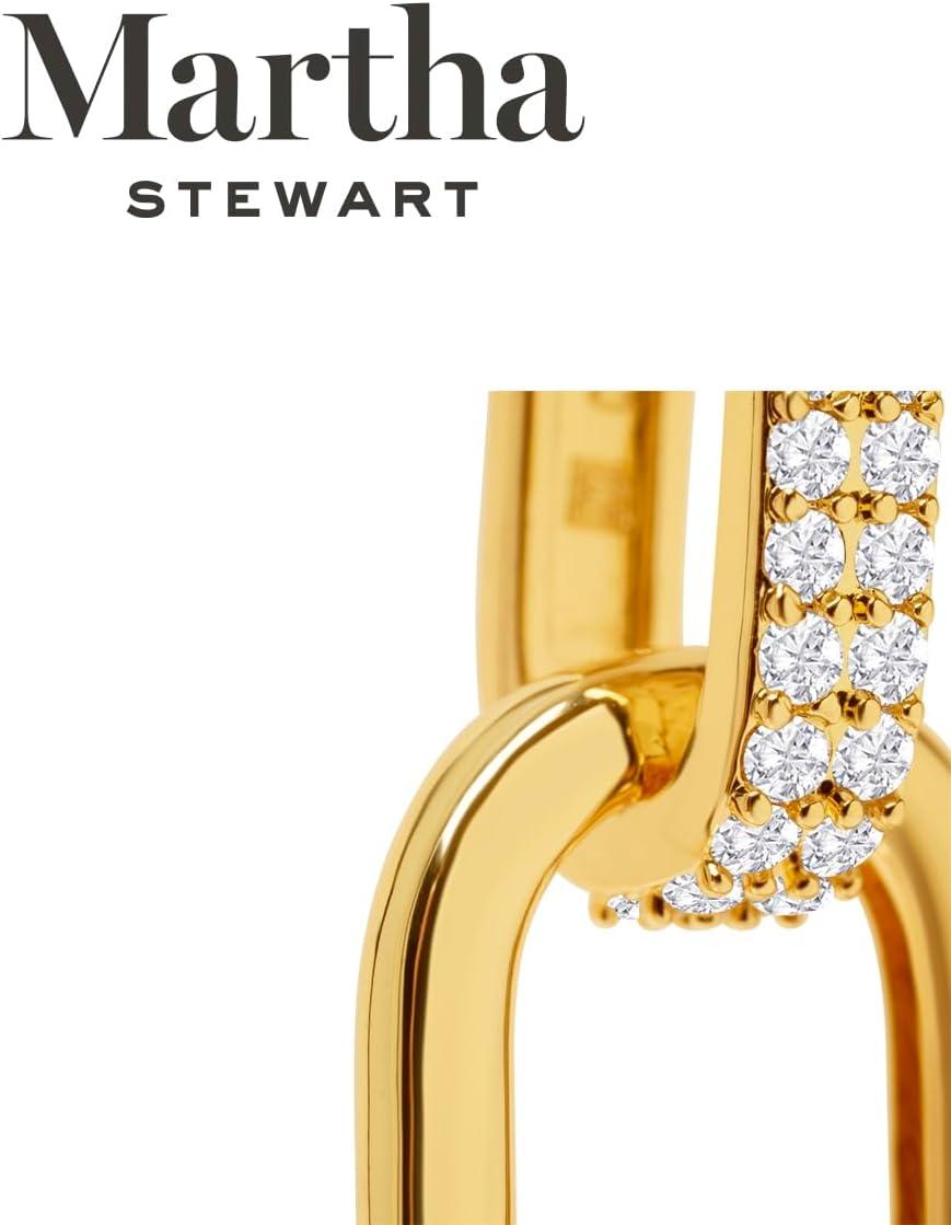 imageMartha Stewart Luna Gold Drop Earrings With Crystals
