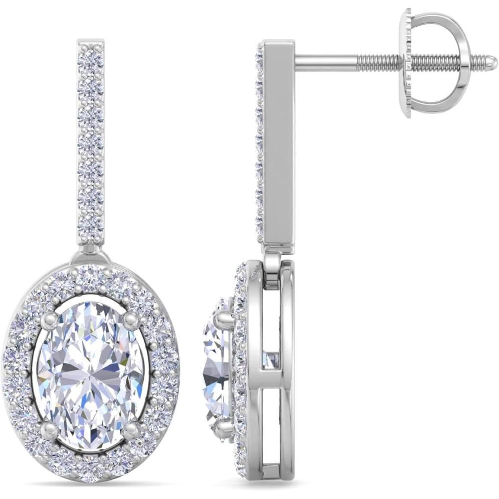 imageMartha Stewart 2 12 Carat Lab Grown Diamond Drop Earrings In Sterling SilverOval