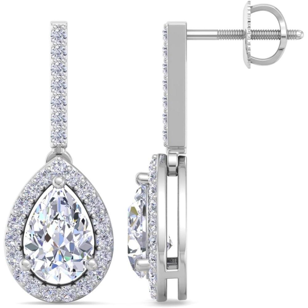 imageMartha Stewart 2 12 Carat Lab Grown Diamond Drop Earrings In Sterling SilverPear