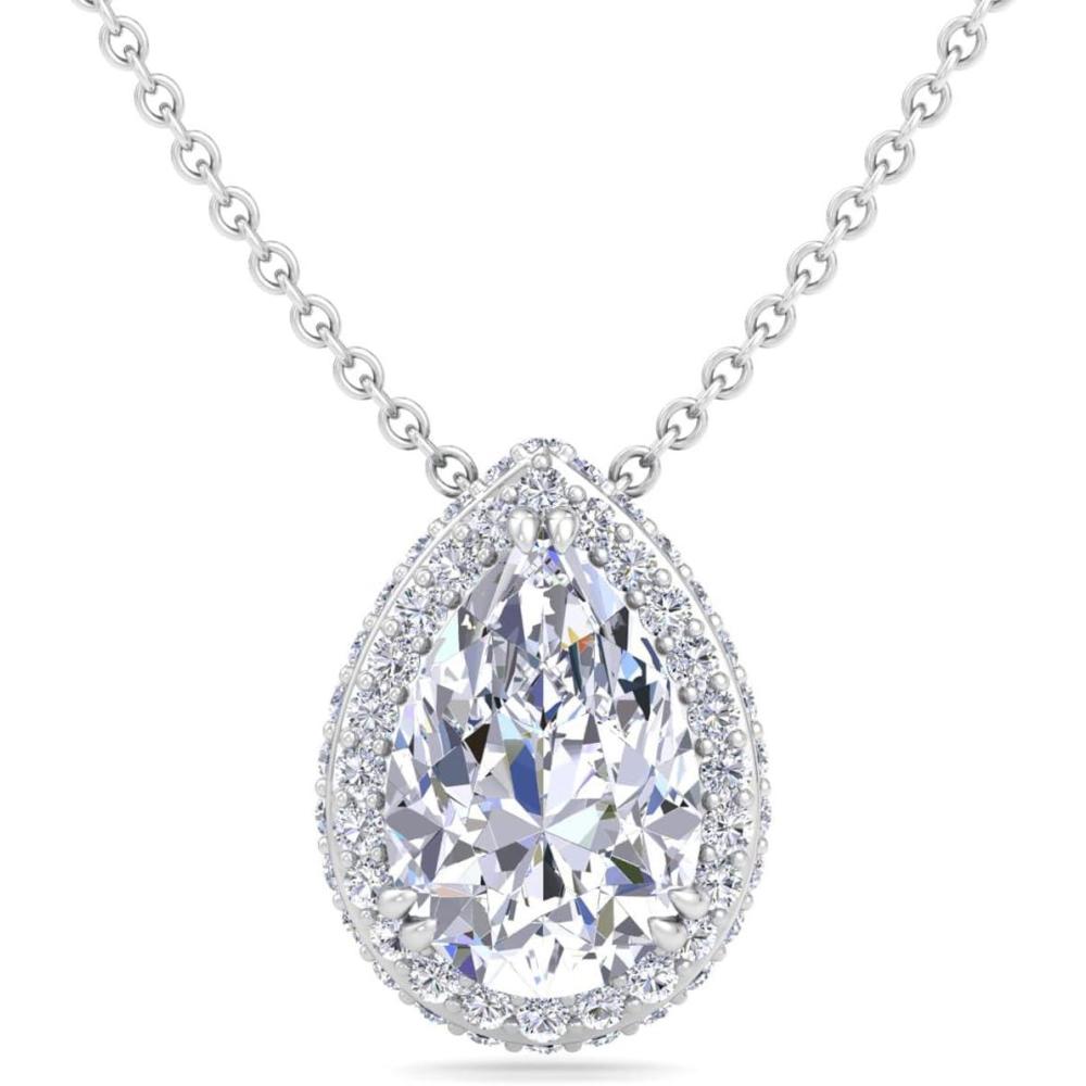 imageMartha Stewart 2 14 Carat Lab Grown Diamond Halo Necklace In Sterling Silver Lab Grown Diamond Necklace For WomenPear Shape