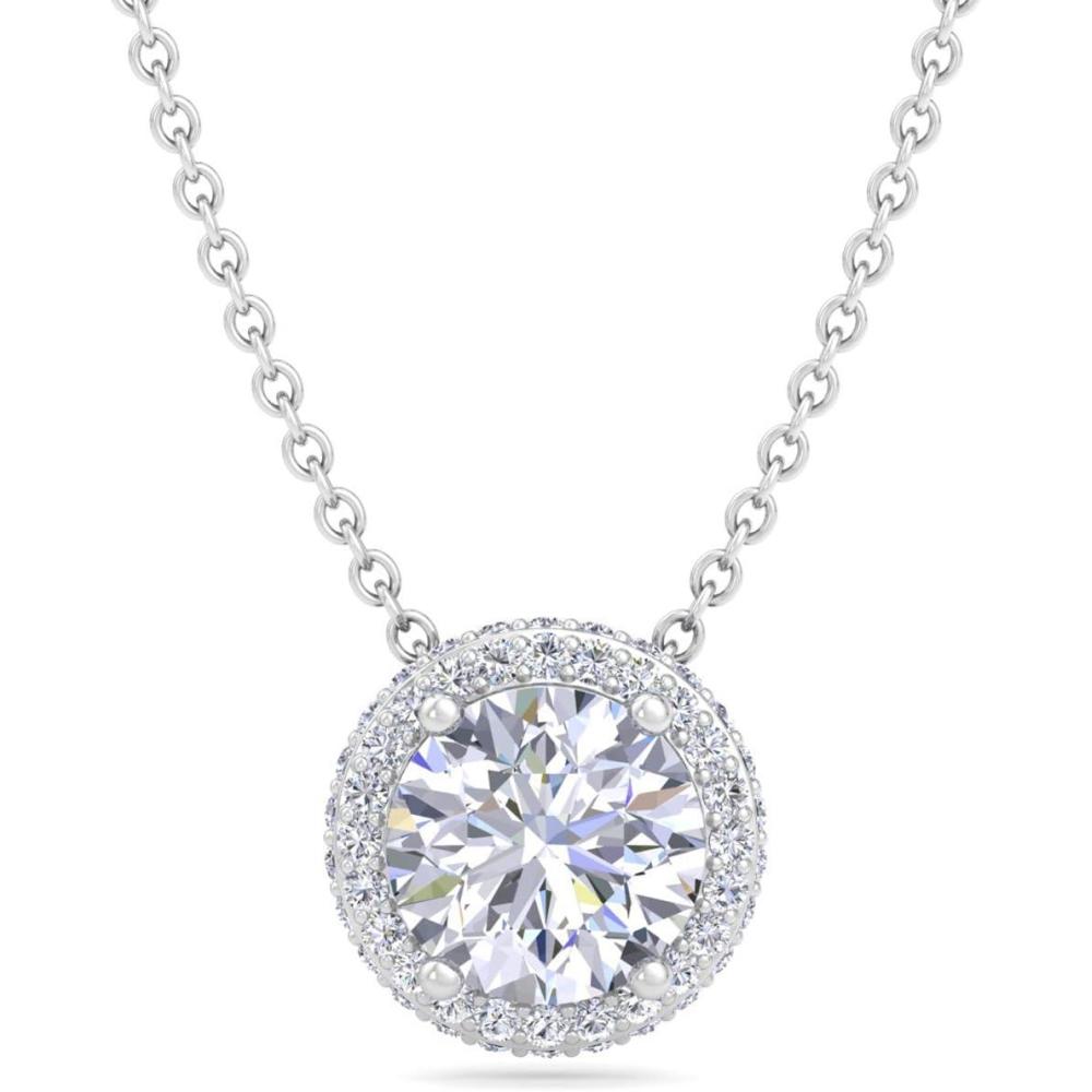 imageMartha Stewart 2 14 Carat Lab Grown Diamond Halo Necklace In Sterling Silver Lab Grown Diamond Necklace For WomenRound Shape