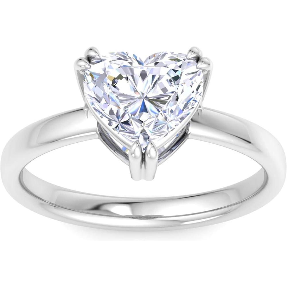 imageMartha Stewart 2 Carat Heart Shape Lab Grown Diamond Solitaire Engagement Ring In Sterling Silver