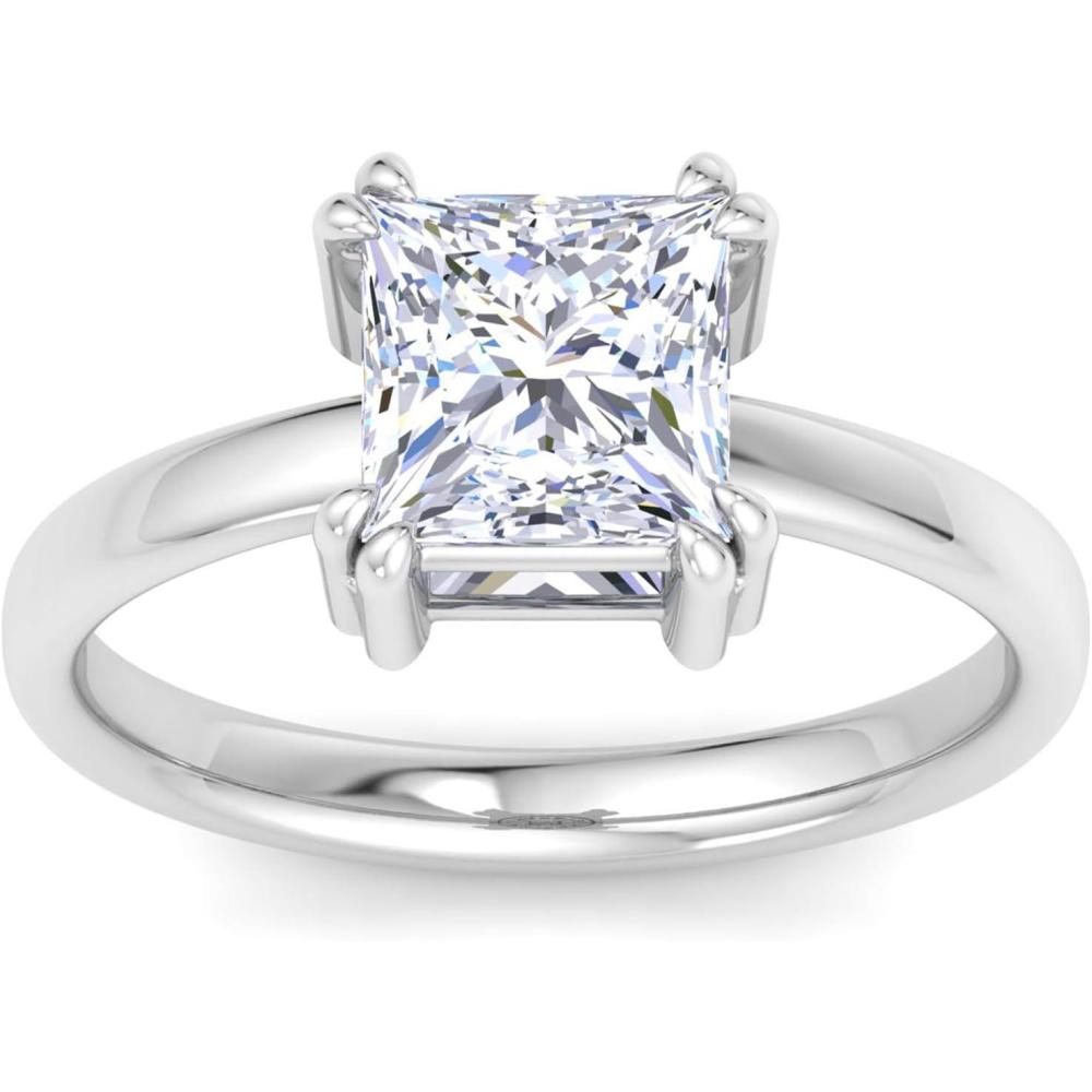 imageMartha Stewart 2 Carat Princess Cut Lab Grown Diamond Solitaire Engagement Ring In Sterling Silver
