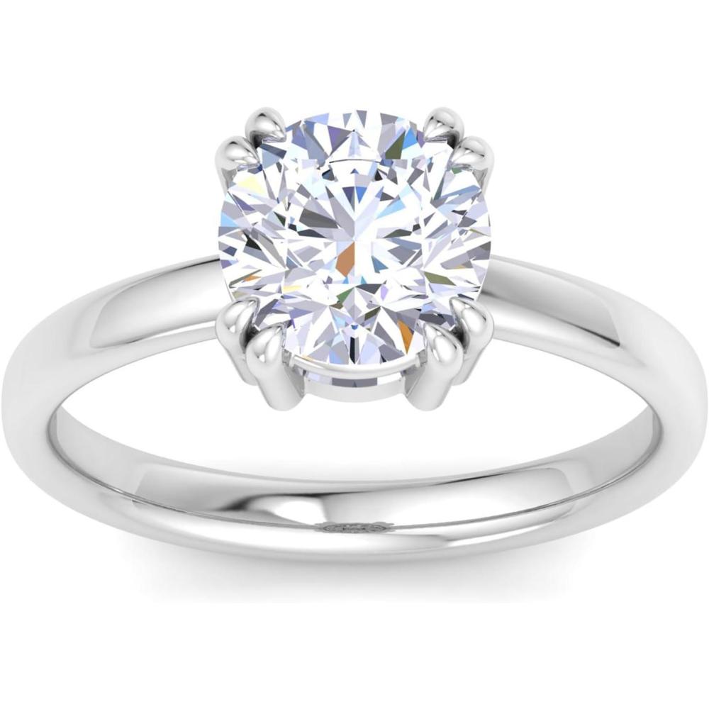 imageMartha Stewart 2 Carat Round Shape Lab Grown Diamond Solitaire Engagement Ring In Sterling Silver