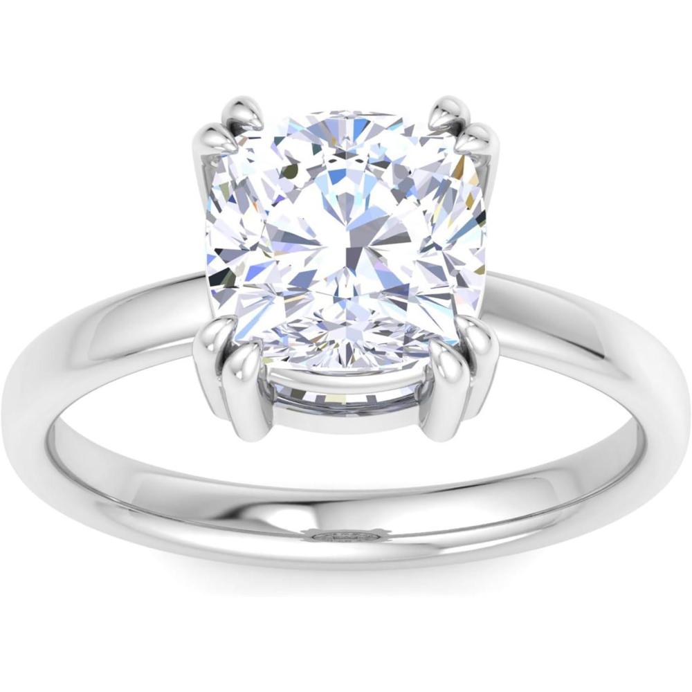 imageMartha Stewart 3 Carat Cushion Cut Lab Grown Diamond Solitaire Engagement Ring In Sterling Silver