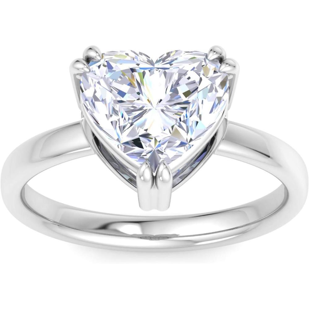 imageMartha Stewart 3 Carat Heart Shape Lab Grown Diamond Solitaire Engagement Ring In Sterling Silver