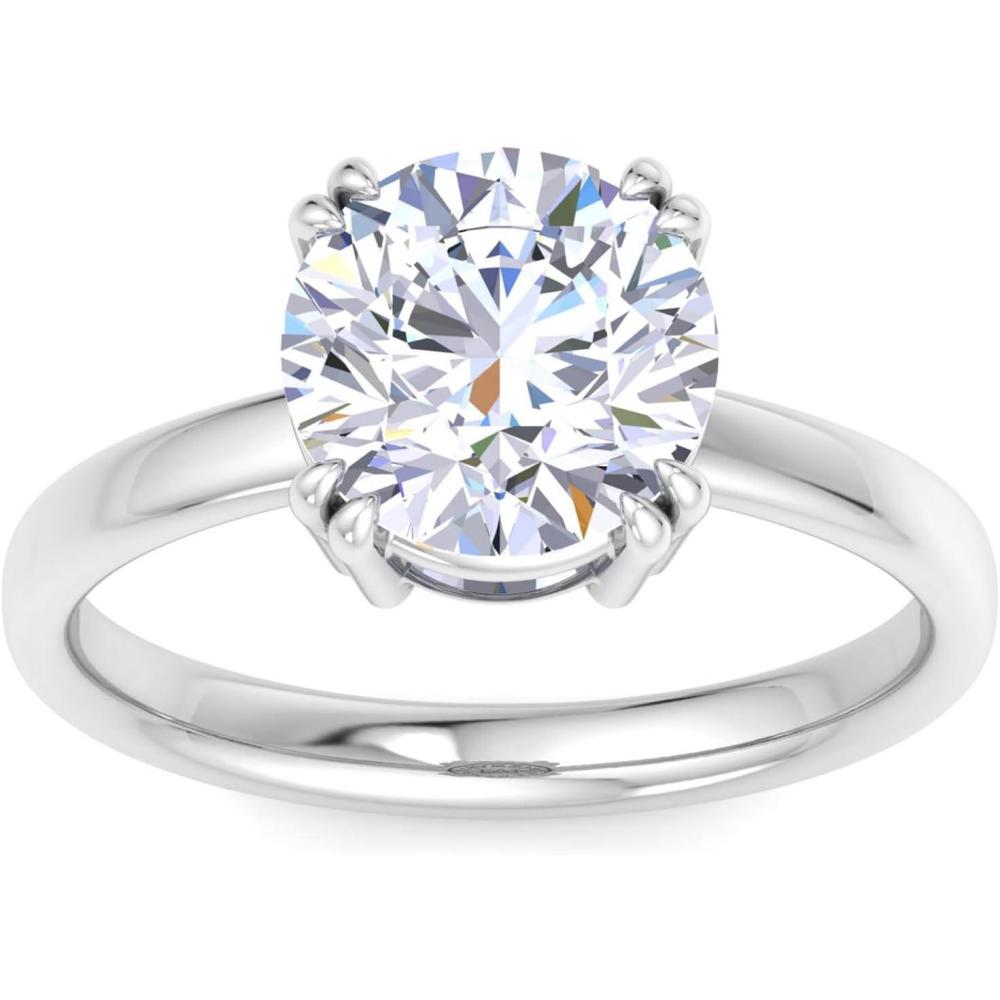 imageMartha Stewart 3 Carat Round Shape Lab Grown Diamond Solitaire Engagement Ring In Sterling Silver