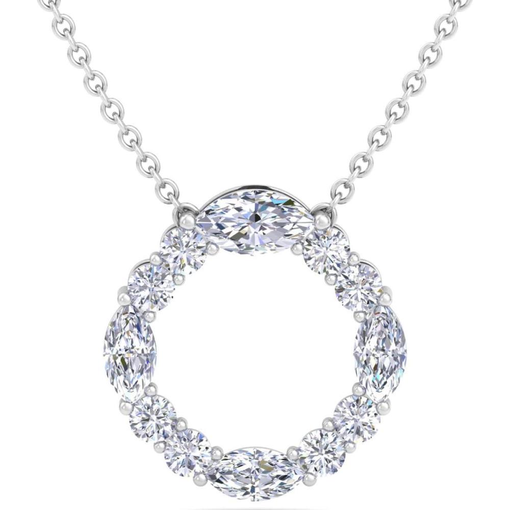 imageMartha Stewart 4 Carat Lab Grown Diamond Marquise and Round Circle Necklace In Sterling Silver