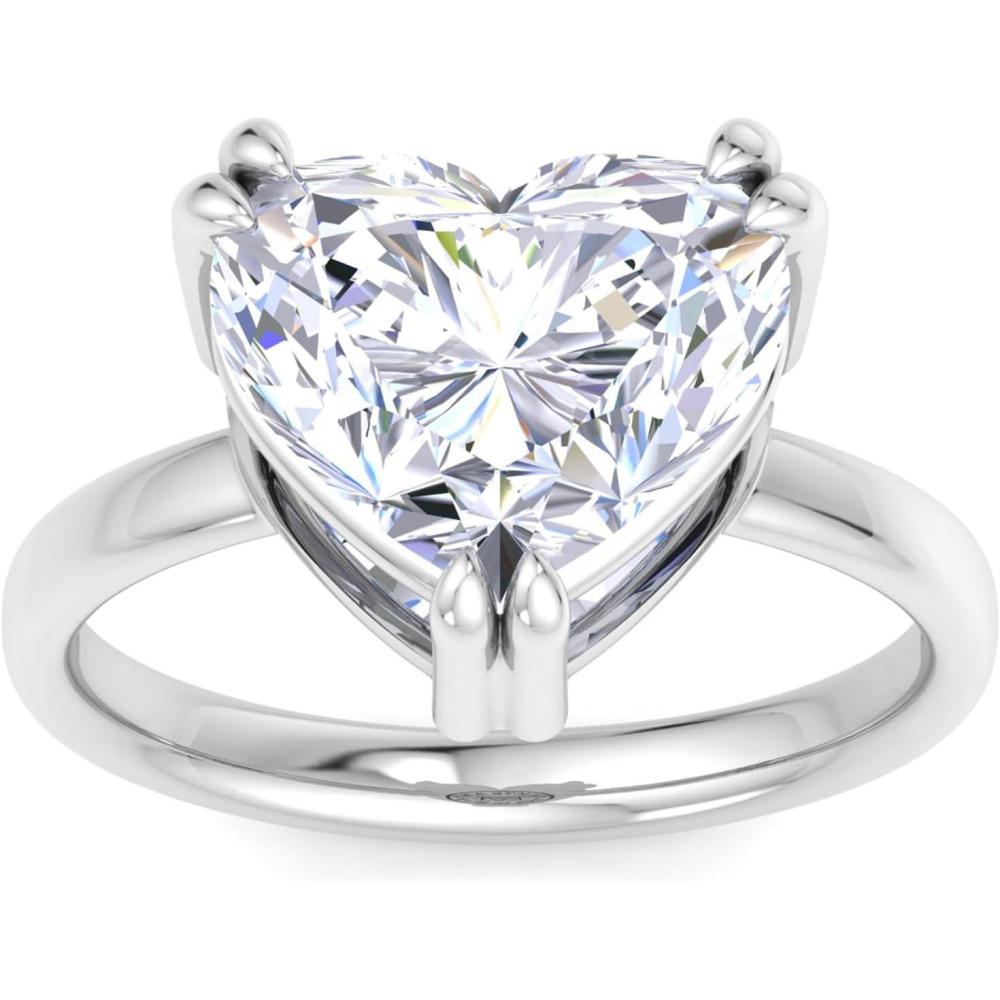 imageMartha Stewart 5 Carat Heart Shape Lab Grown Diamond Solitaire Engagement Ring In Sterling Silver
