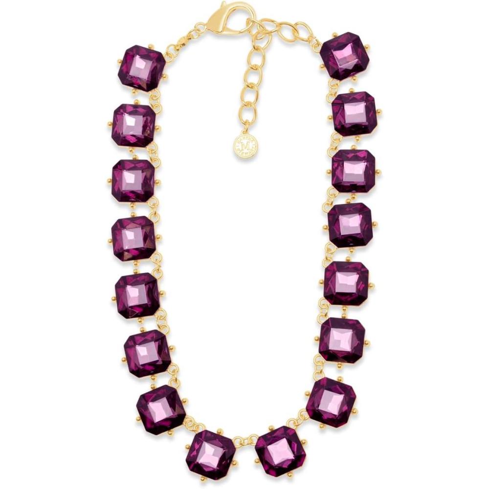imageMartha Stewart Cushion Crystal Statement NecklacePurple