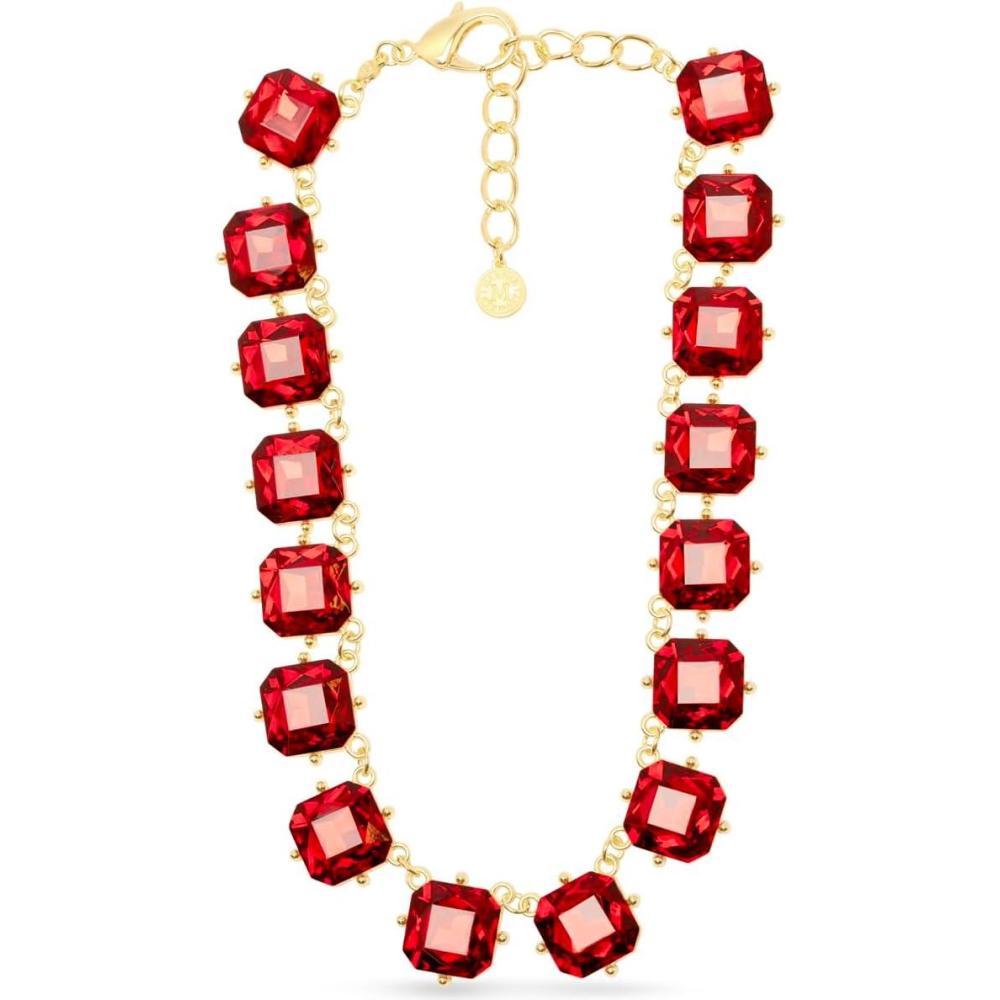 imageMartha Stewart Cushion Crystal Statement NecklaceRed