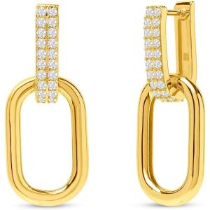 Martha Stewart Luna Gold Drop Earrings With Crystals