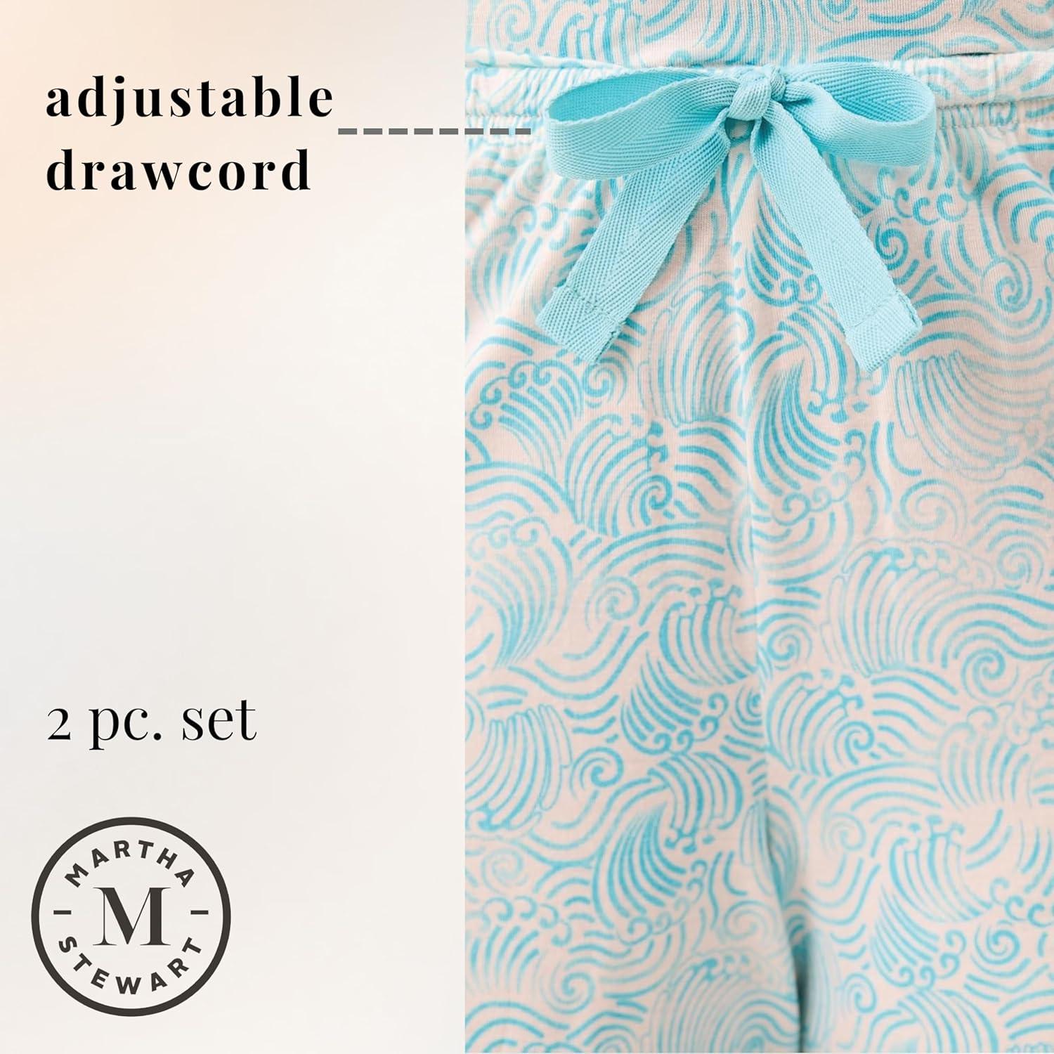 imageMartha Stewart Womens 2 Piece Pajama Sets for Spring and Summer Soft Luxury Loungewear for Home or GiftIsland Tank Set