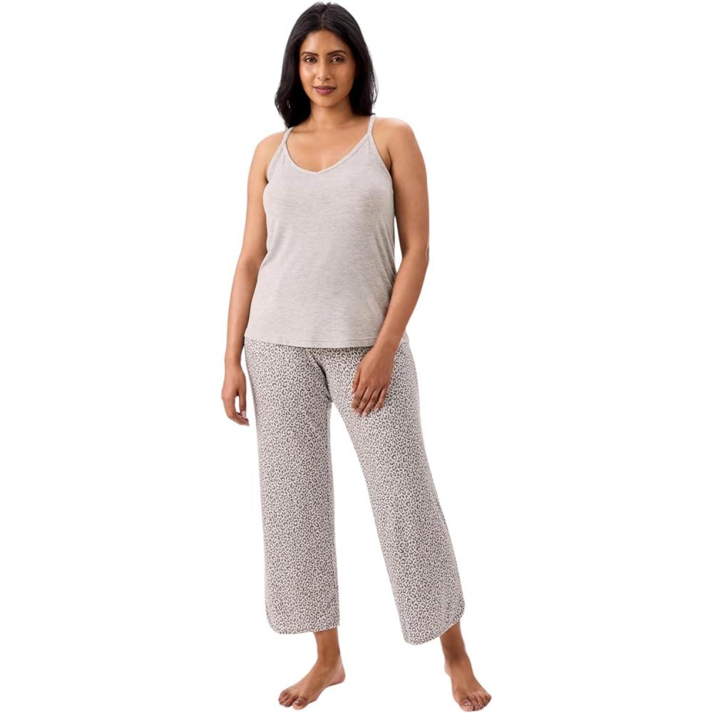 imageMartha Stewart Womens 2 Piece Pajama Sets for Spring and Summer  Soft Luxury Loungewear for Home or GiftLt Grey Mix