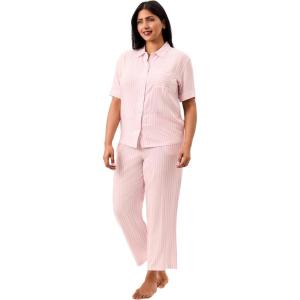 Martha Stewart Women’s 2 Piece Pajama Sets for Spring and Summer | Soft, Luxury Loungewear for Home or Gift(Parfait Pink Set)