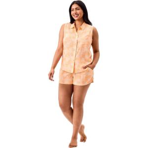 Martha Stewart Women’s 2 Piece Pajama Sets for Spring and Summer | Soft, Luxury Loungewear for Home or Gift(Peach Fuzz)