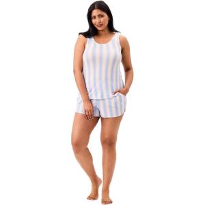 Martha Stewart Women’s 2 Piece Pajama Sets for Spring and Summer | Soft, Luxury Loungewear for Home or Gift(Striped Tank Set)