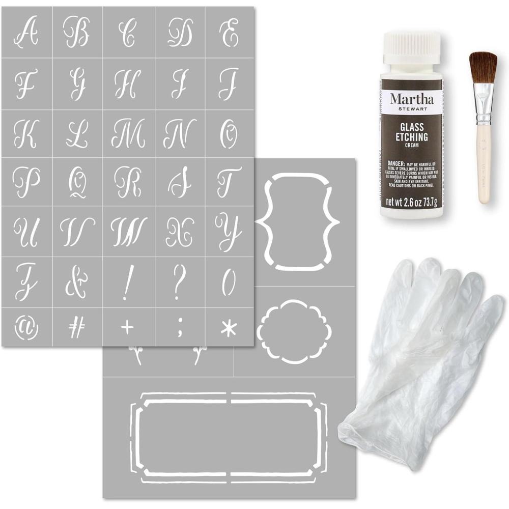 imageMartha Stewart Vinyl Stencil Kit 6 Pc Script