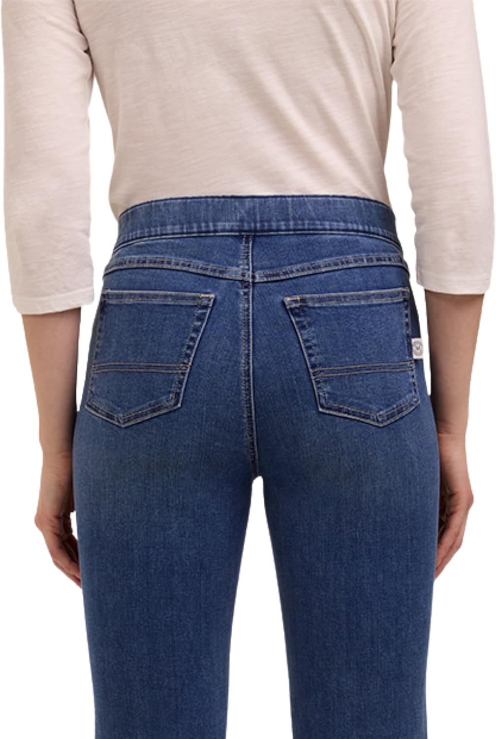imageMartha Stewart Womens PullOn Straight Ankle Pant Stretch Twill amp Denim Casual Trouser with Full Elastic WaistbandMedium Wash