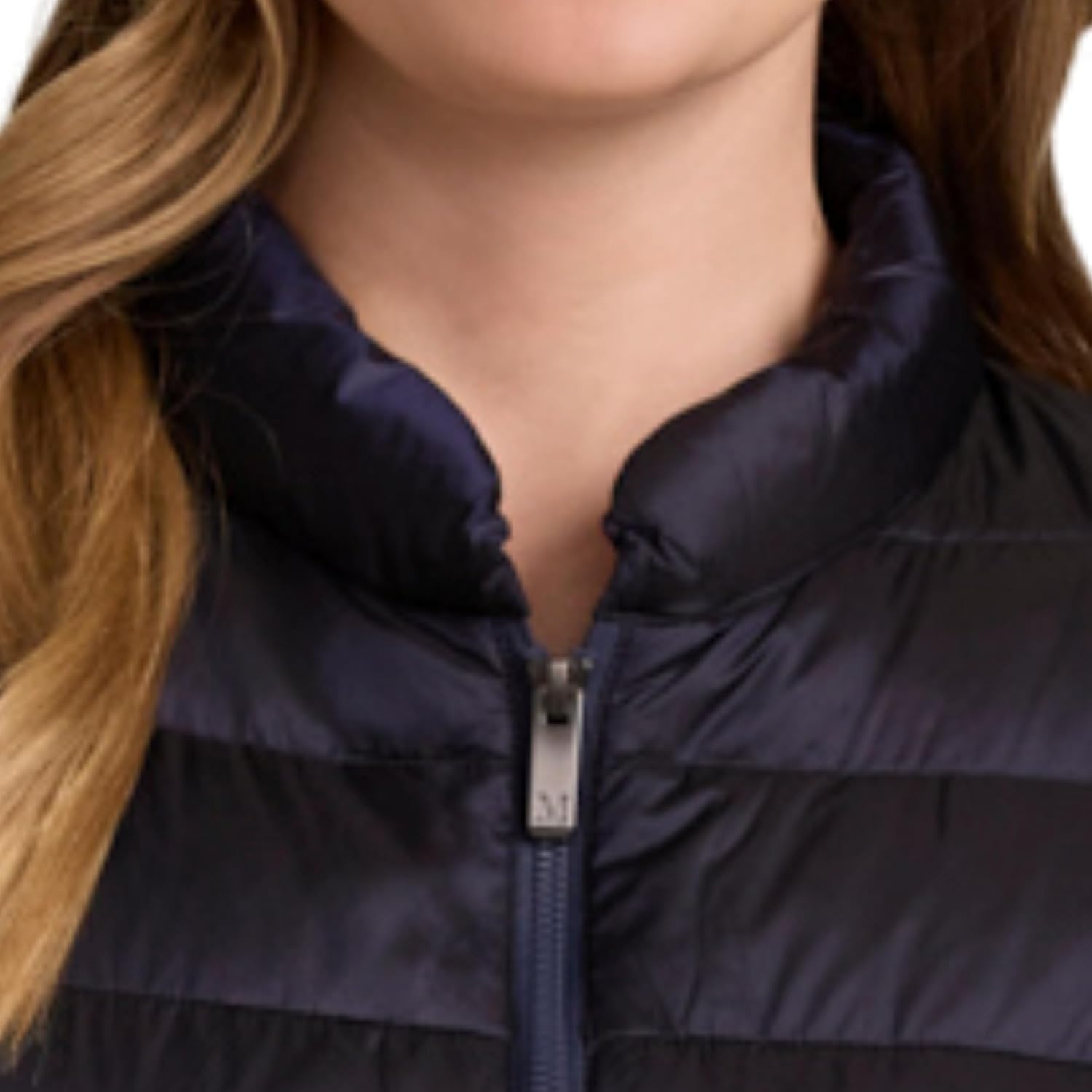 imageMartha Stewart Womens Quilted Puffer Vest Lightweight Short Sleeve Jacket with Pockets Warm Winter CoatNavy