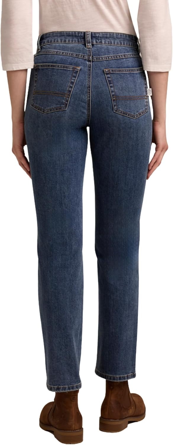 imageMartha Stewart Womens Straight Leg Patch Pocket Pant Soft Stretch Denim amp Twill Trouser with Waist StabilizerVintage Wash