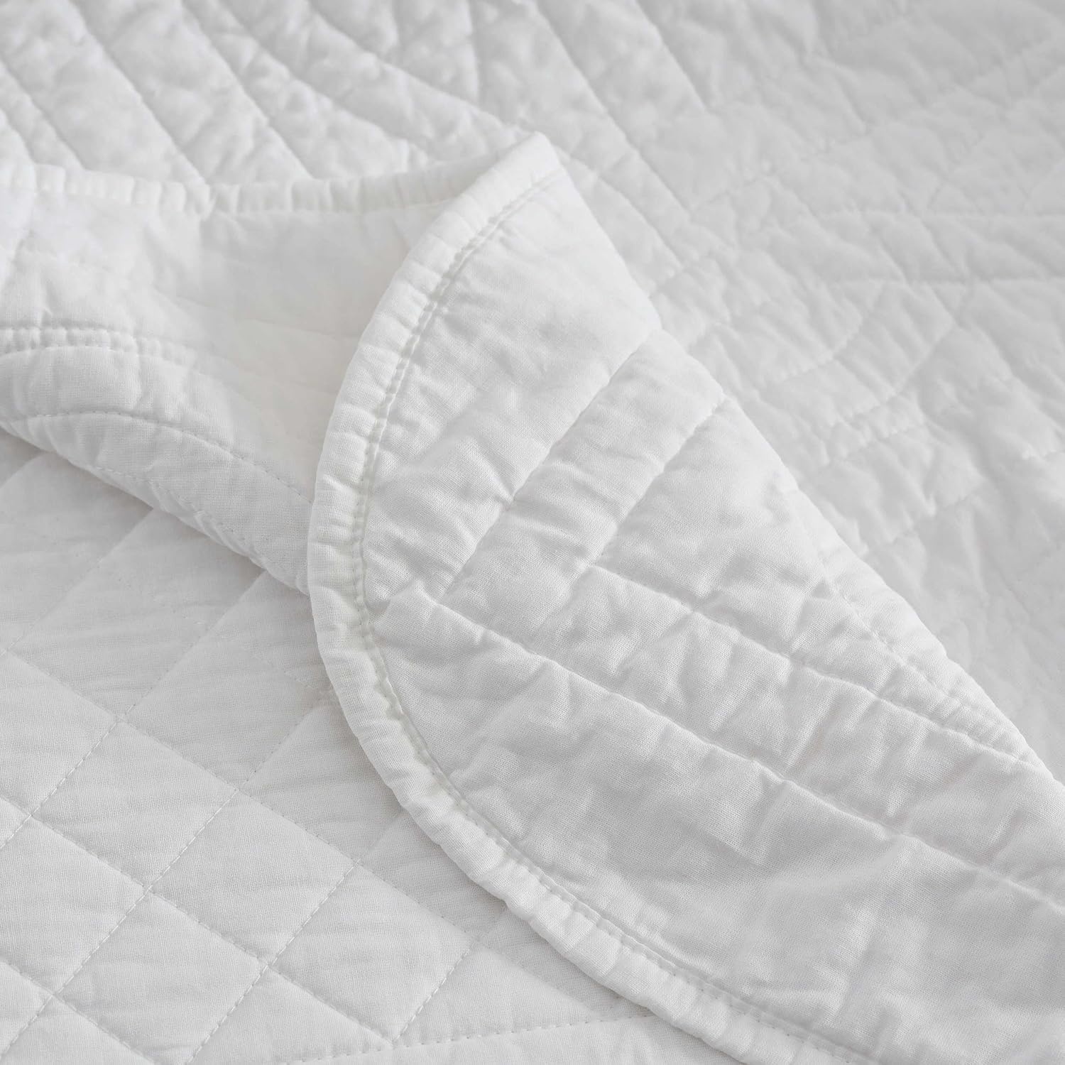 imageMartha Stewart Queen Size Quilt Set Soft amp Smooth Sateen Bedding with a Light and Breathable Feel 3 Piece Bed Set with Matching Pillowcases Fern Embroidery GreyVintage Scallop White