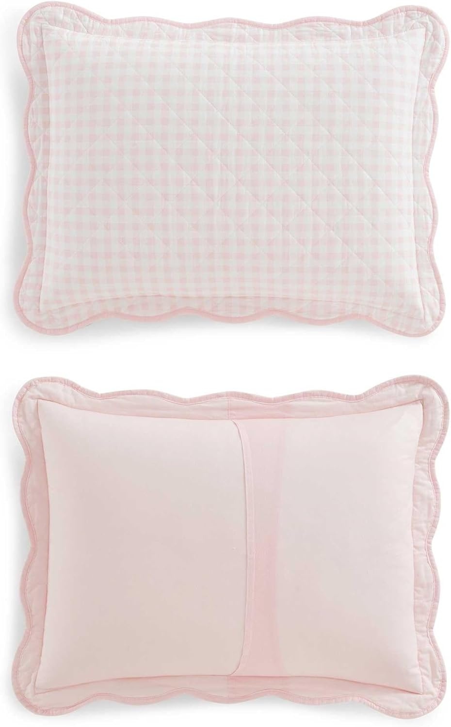 imageMartha Stewart Queen Size Quilt Set Soft amp Smooth Sateen Bedding with a Light and Breathable Feel 3 Piece Bed Set with Matching Pillowcases Fern Embroidery GreyOlivia Gingham Pink