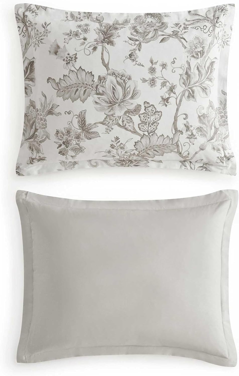 imageMartha Stewart Twin Duvet Cover Set 100 Smooth amp Silky Sateen Cotton Bedding 2 Piece Striped Bedding with Matching Pillowcase Verbena Stripe BlueAvery Floral Grey