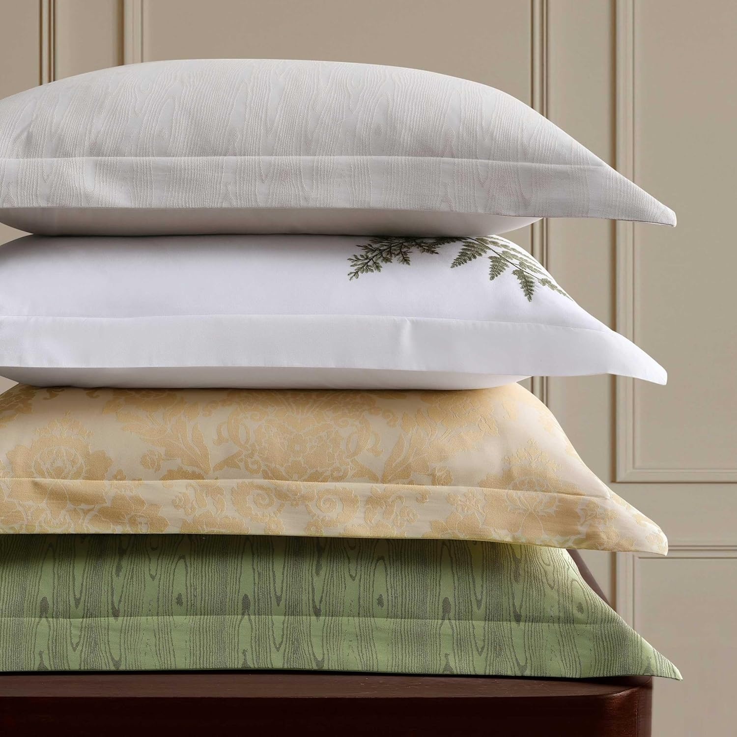imageMartha Stewart Twin Duvet Cover Set 100 Smooth amp Silky Sateen Cotton Bedding 2 Piece Striped Bedding with Matching Pillowcase Verbena Stripe BlueFern Garden Green
