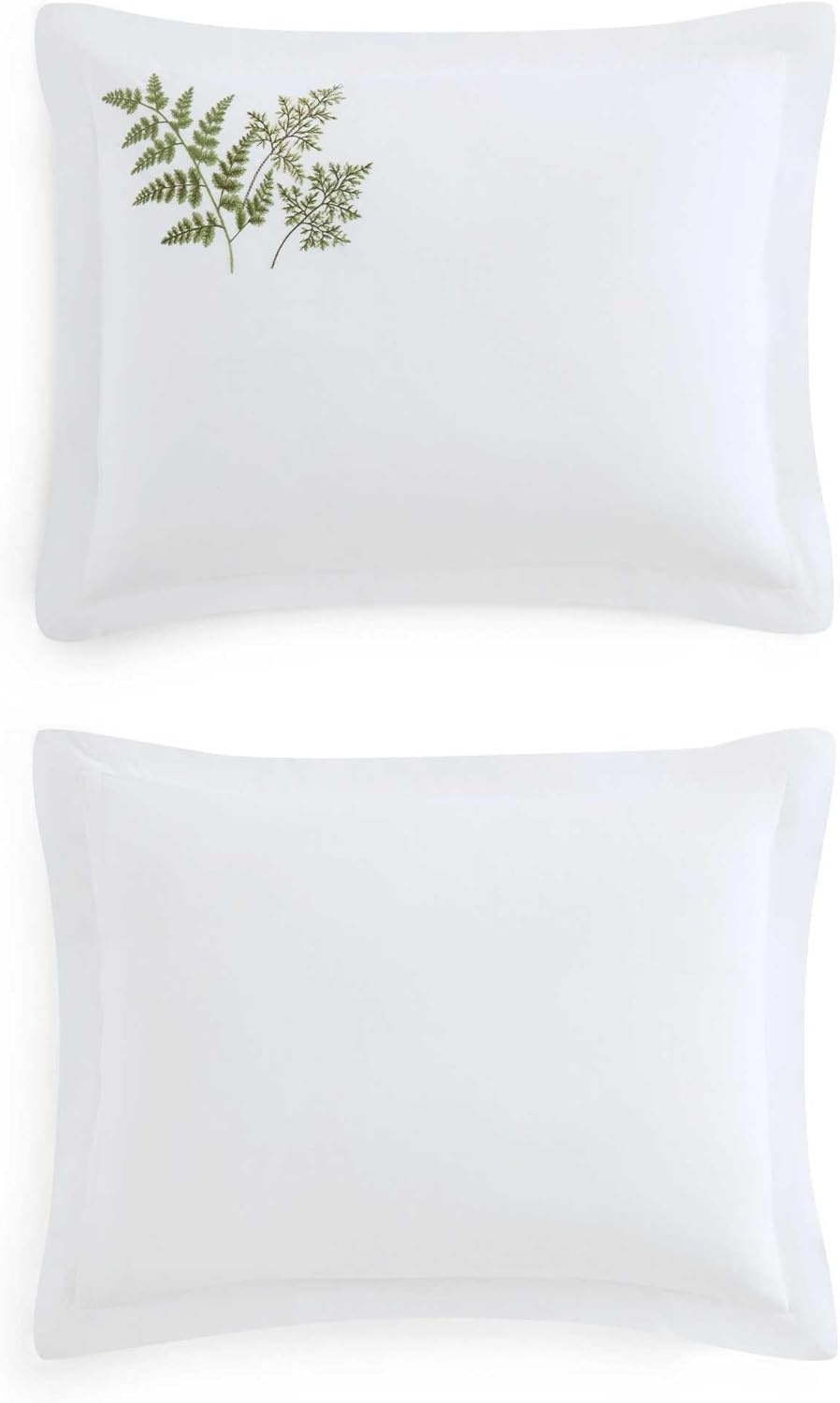 imageMartha Stewart Twin Duvet Cover Set 100 Smooth amp Silky Sateen Cotton Bedding 2 Piece Striped Bedding with Matching Pillowcase Verbena Stripe BlueFern Garden Green