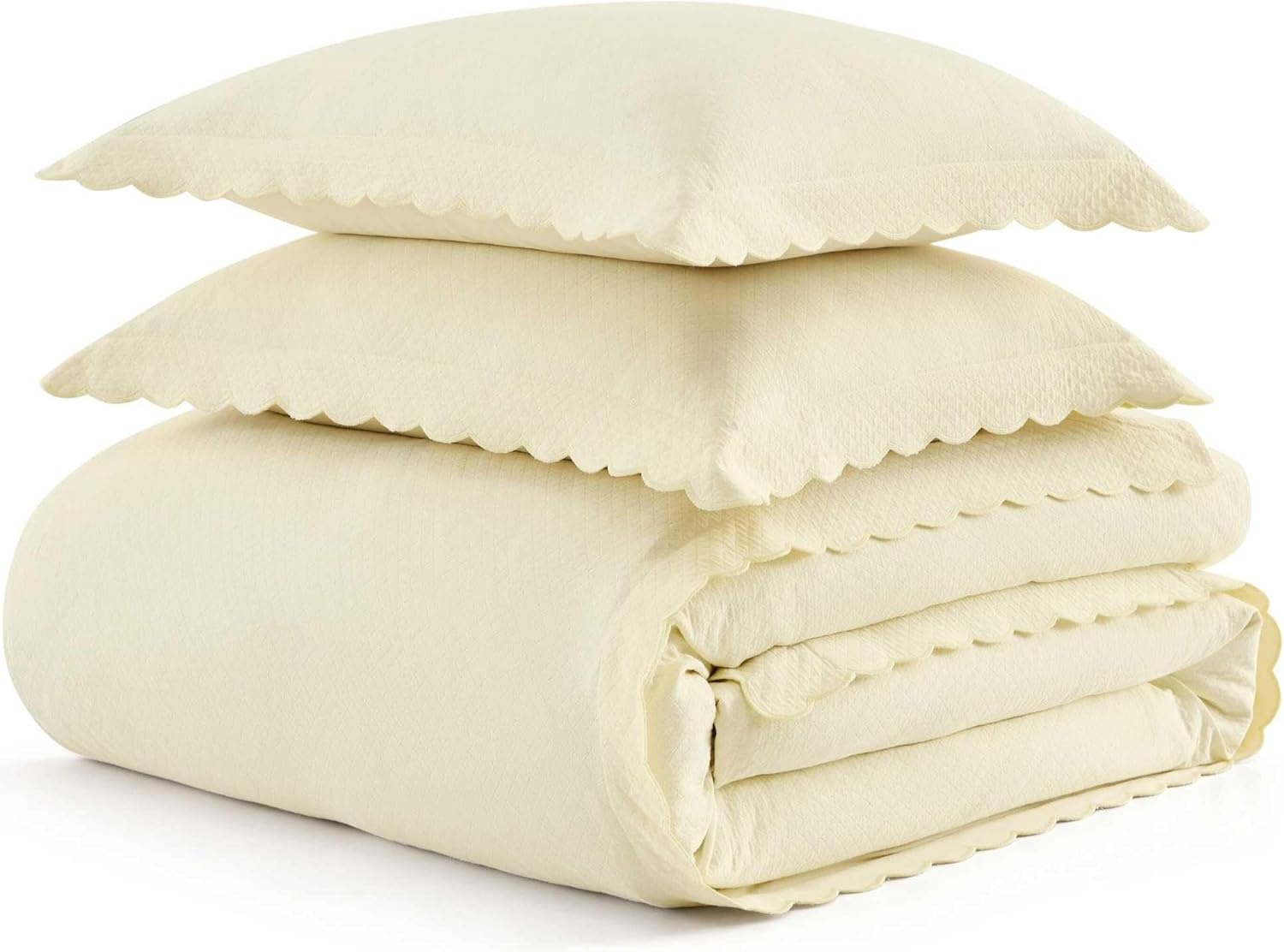 imageMartha Stewart Twin Duvet Cover Set 100 Smooth amp Silky Sateen Cotton Bedding 2 Piece Striped Bedding with Matching Pillowcase Verbena Stripe BlueSignature Scallop White