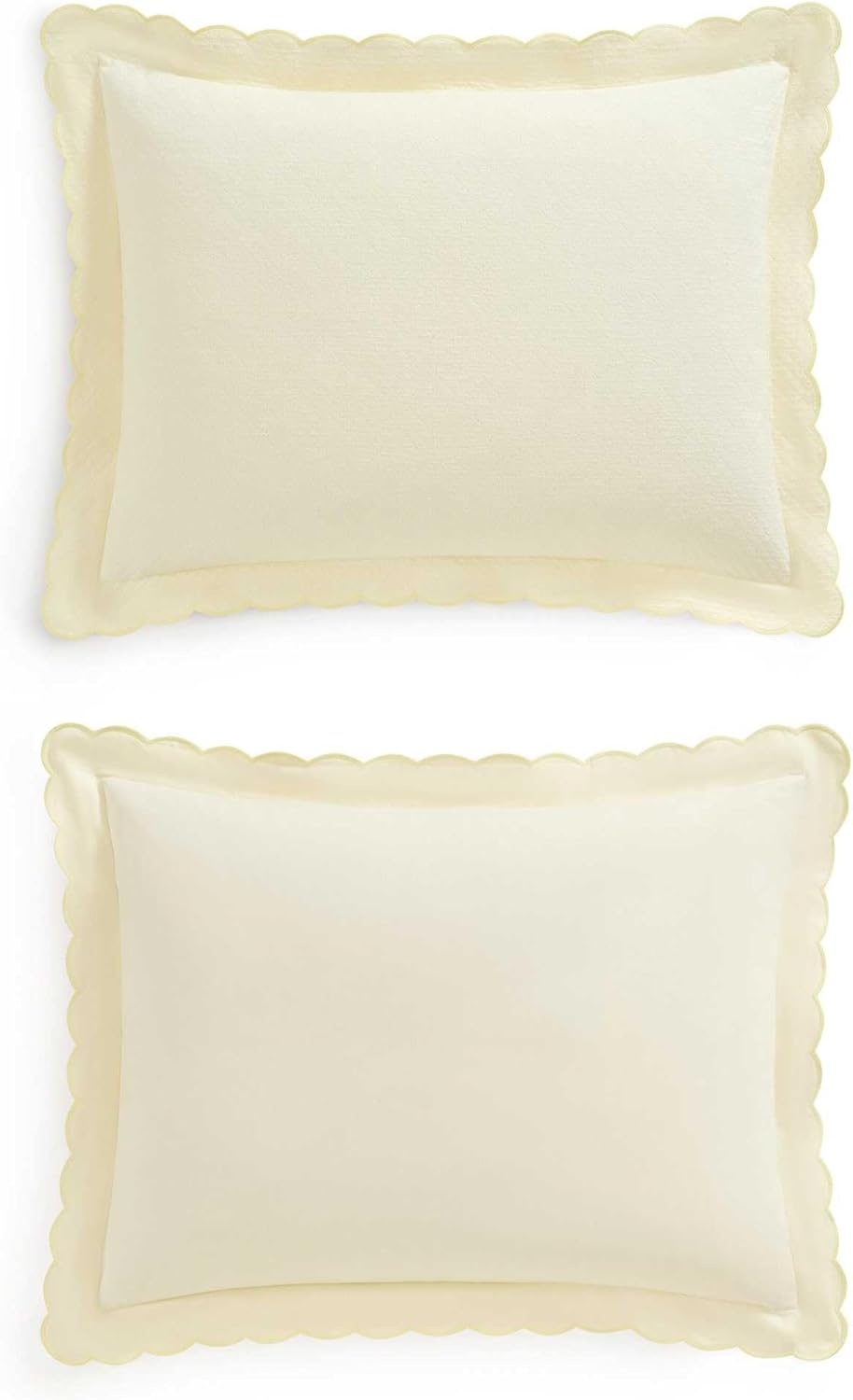 imageMartha Stewart Twin Duvet Cover Set 100 Smooth amp Silky Sateen Cotton Bedding 2 Piece Striped Bedding with Matching Pillowcase Verbena Stripe BlueSignature Scallop White