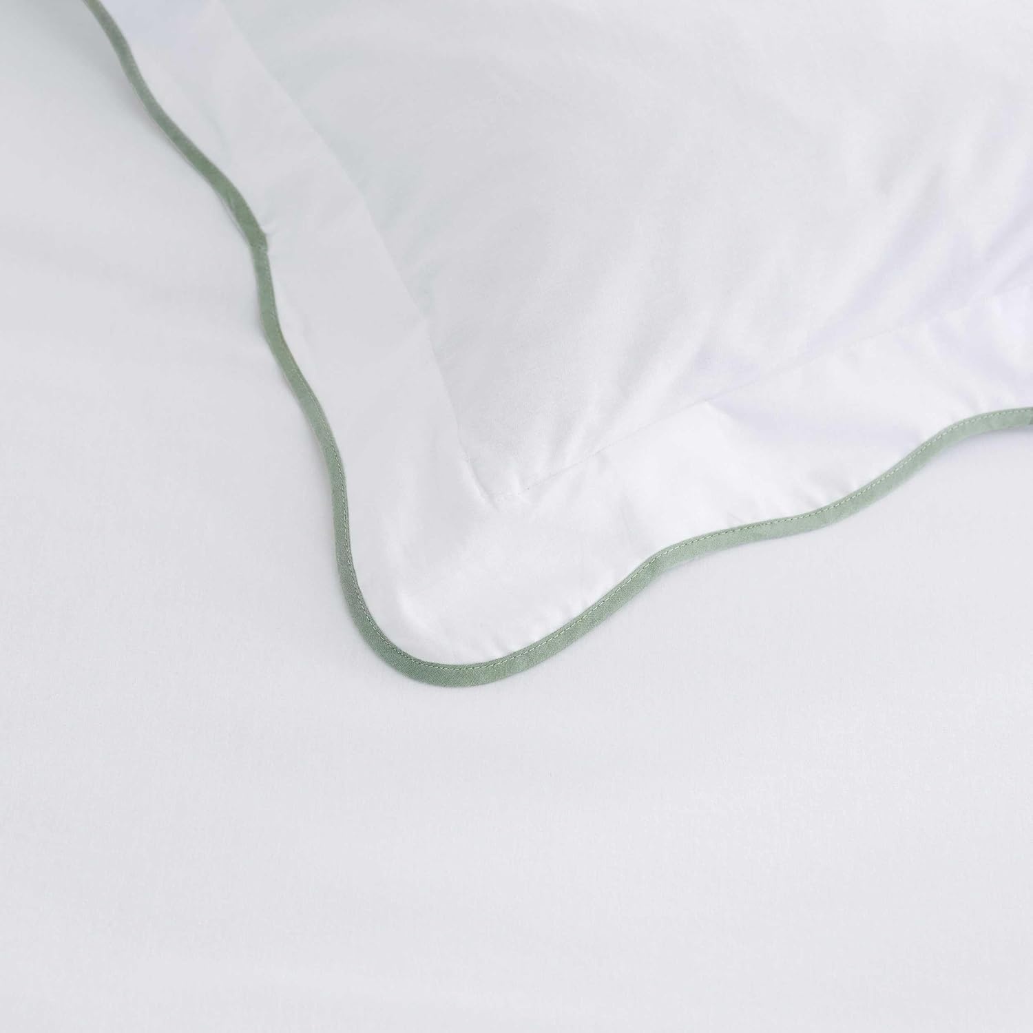imageMartha Stewart Twin Duvet Cover Set 100 Smooth amp Silky Sateen Cotton Bedding 2 Piece Striped Bedding with Matching Pillowcase Verbena Stripe BlueSimple Scallop Green