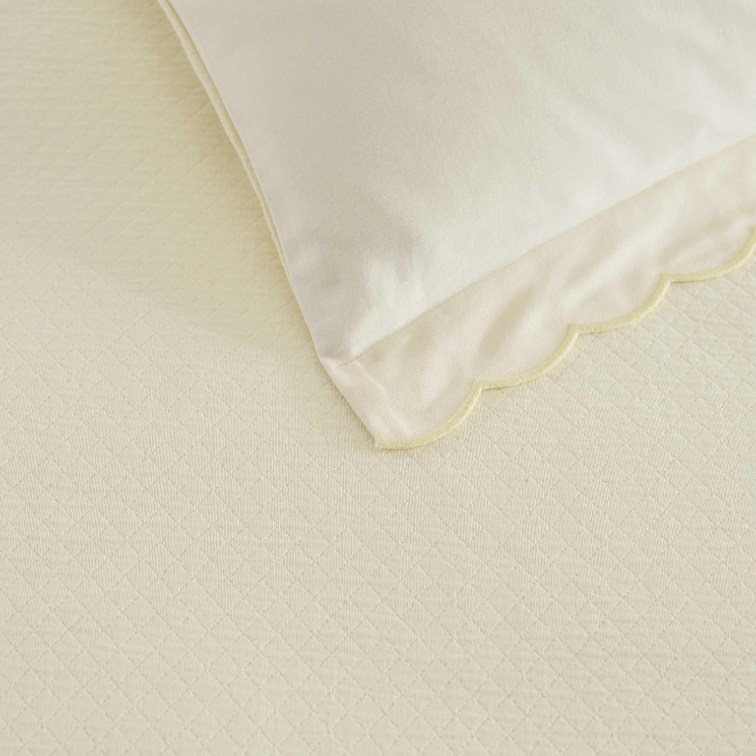 imageMartha Stewart Twin Duvet Cover Set 100 Smooth amp Silky Sateen Cotton Bedding 2 Piece Striped Bedding with Matching Pillowcase Verbena Stripe BlueSignature Scallop White