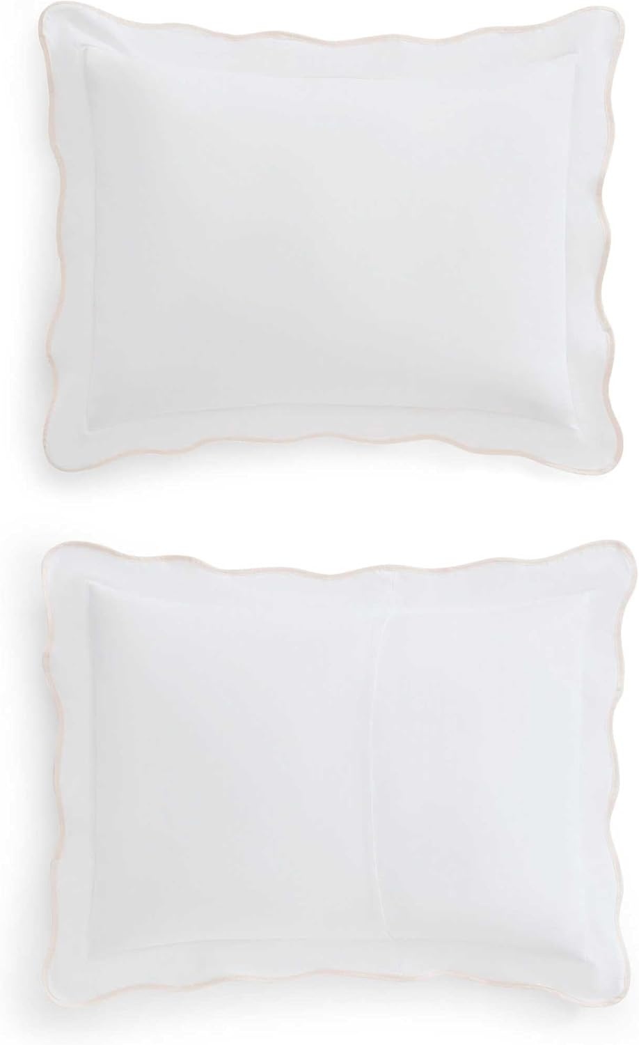 imageMartha Stewart Twin Duvet Cover Set 100 Smooth amp Silky Sateen Cotton Bedding 2 Piece Striped Bedding with Matching Pillowcase Verbena Stripe BlueSimple Scallop Pink