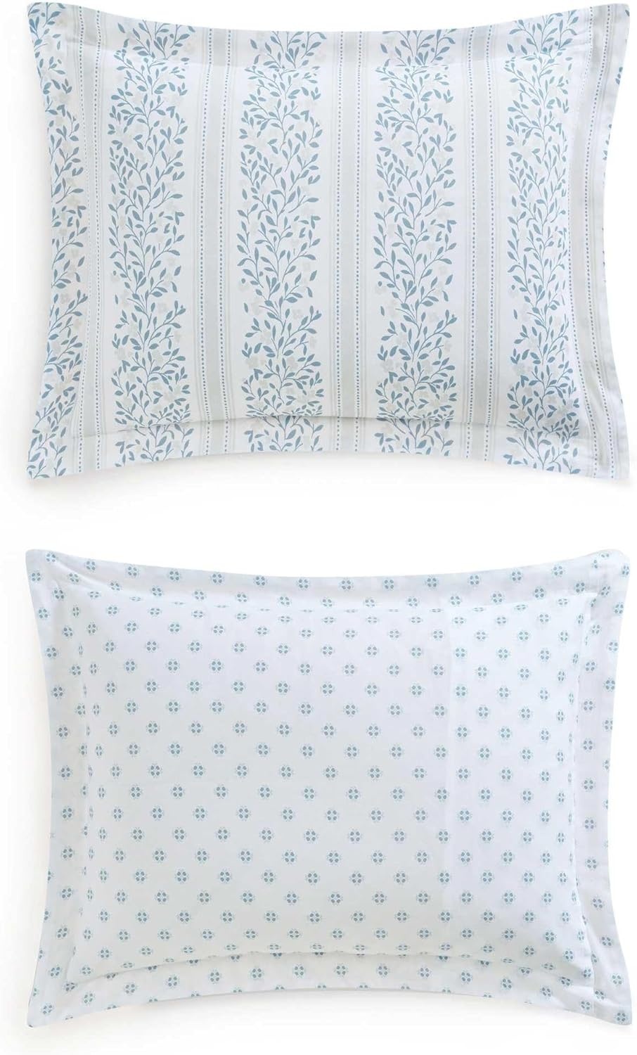 imageMartha Stewart Twin Duvet Cover Set 100 Smooth amp Silky Sateen Cotton Bedding 2 Piece Striped Bedding with Matching Pillowcase Verbena Stripe BlueVerbena Stripe Blue