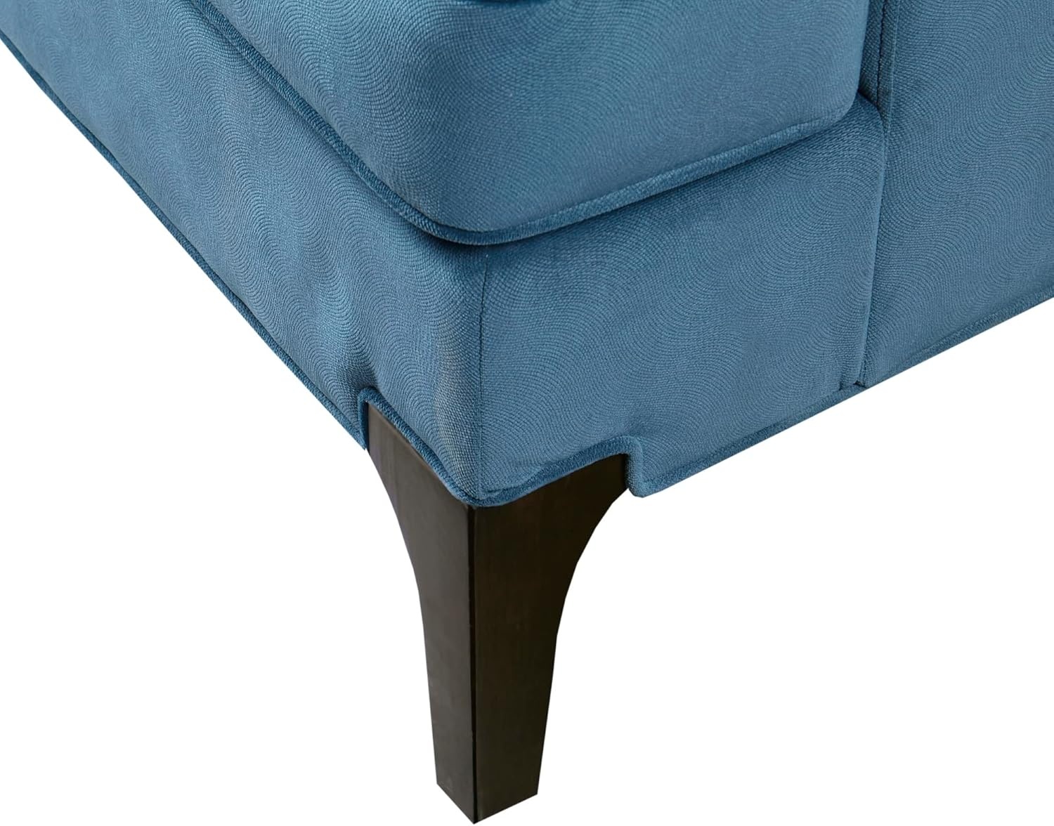 image:imageMartha Stewart Anna Upholstered Accent Chair Removable Lumbar Pillow Support Square Arm Jacqard Fabric Chic Modern Wide Cushion Seat Bedroom Lounge Comfy Blue 3075 W x 3225 D x 325 HAnna Blue