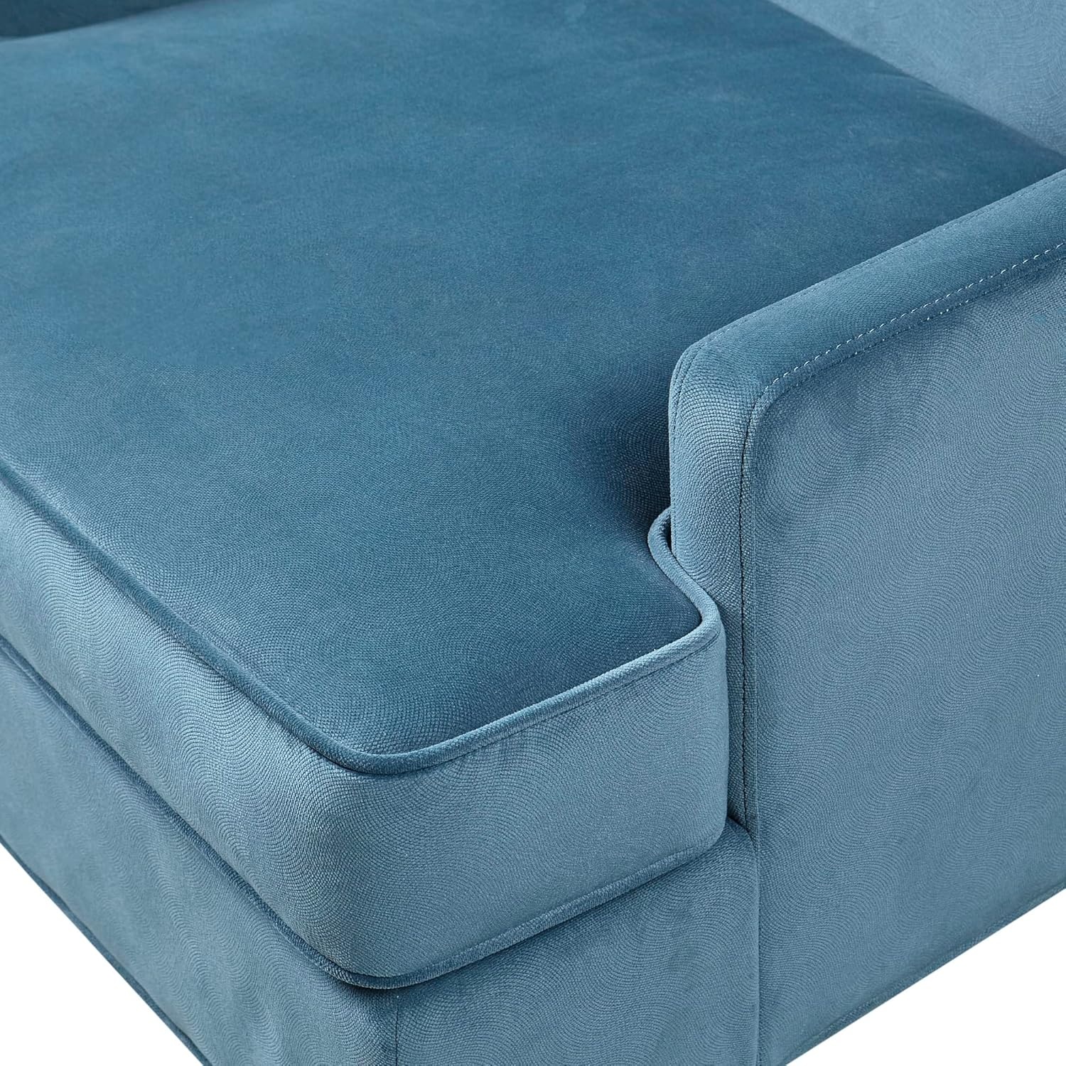 image:imageMartha Stewart Anna Upholstered Accent Chair Removable Lumbar Pillow Support Square Arm Jacqard Fabric Chic Modern Wide Cushion Seat Bedroom Lounge Comfy Blue 3075 W x 3225 D x 325 HAnna Blue
