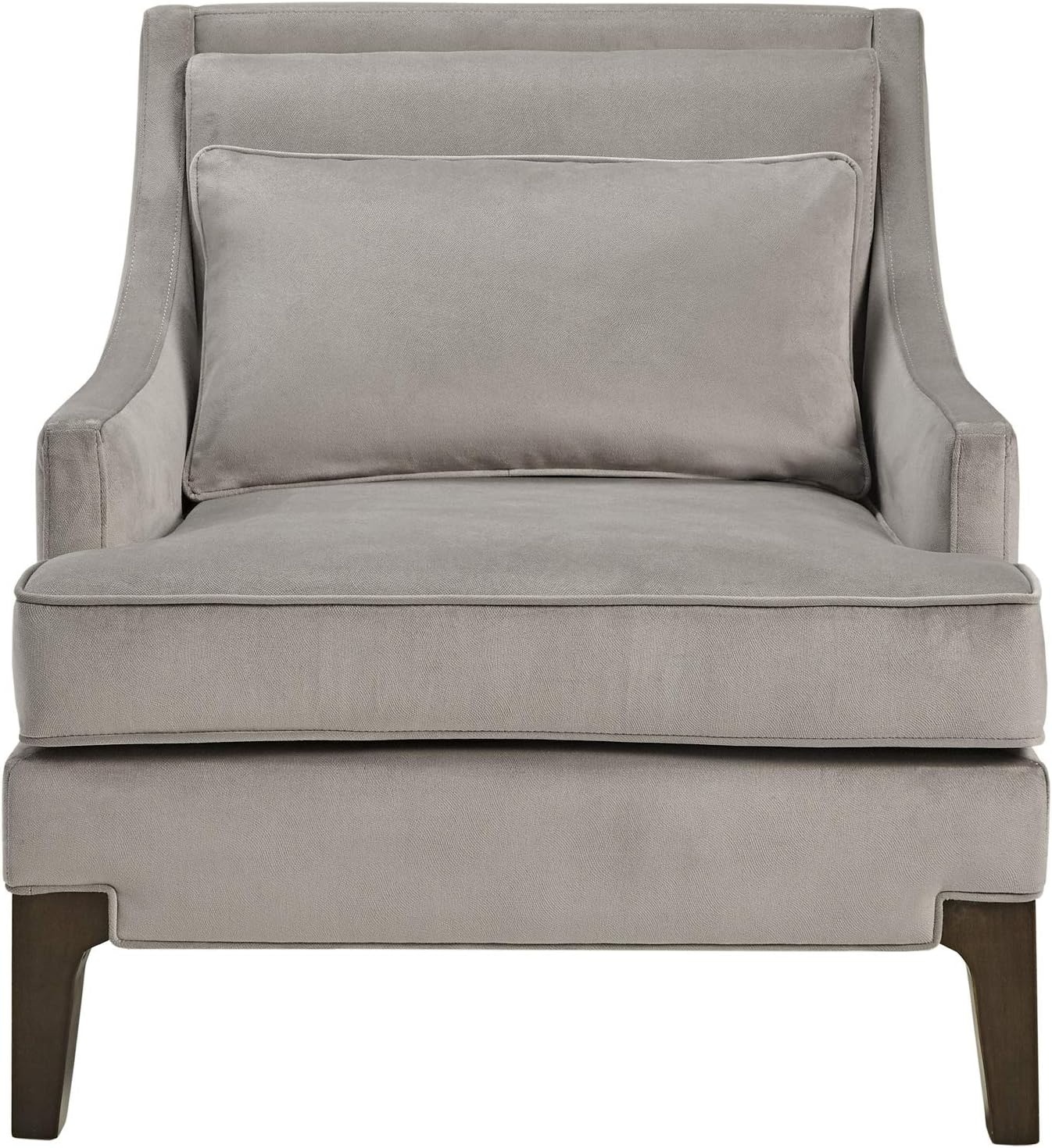 image:imageMartha Stewart Anna Upholstered Accent Chair Removable Lumbar Pillow Support Square Arm Jacqard Fabric Chic Modern Wide Cushion Seat Bedroom Lounge Comfy Blue 3075 W x 3225 D x 325 HAnna Light Grey