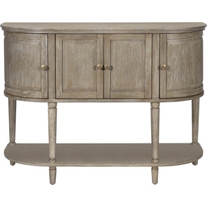 Martha Stewart Ayanna Accent Cabinet Storage for Living Room Accent Chest with Adjustable Inner Shelf, Living Room Storage Chest with Shelf, Farmhouse Living Room Cabinet, 34″ H Reclaimed Wheat