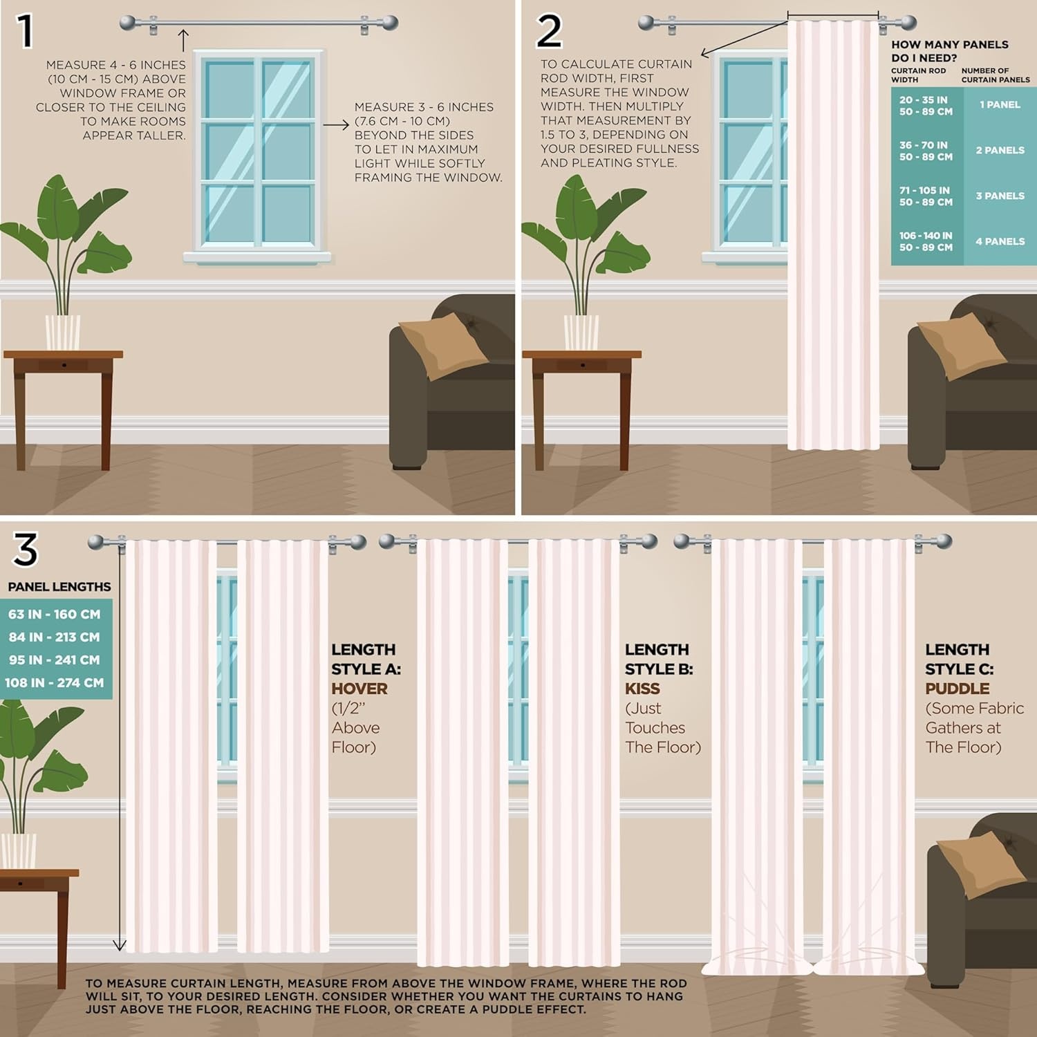 image:imageMartha Stewart Blackout Curtains 50 x 95 Set of 2 Light Blocking Window Curtain Panels for Bedroom Living Room Sage GreenWhite