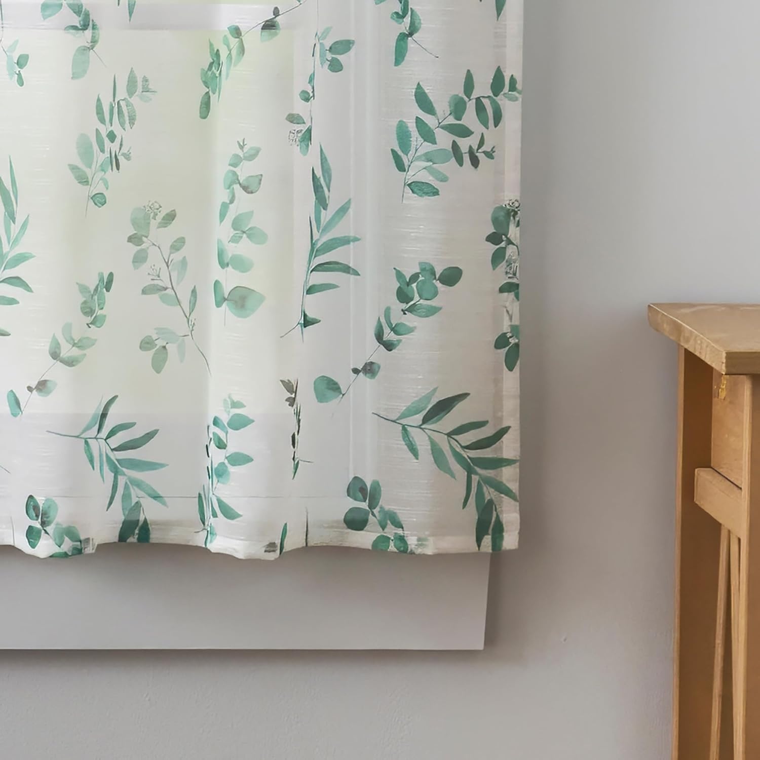 image:imageMartha Stewart Botanical Sheer Window Curtains 50 x 84 Set of 2 Rod Pocket Curtain Panels for Living Room White Green MaddisonWhiteGreen