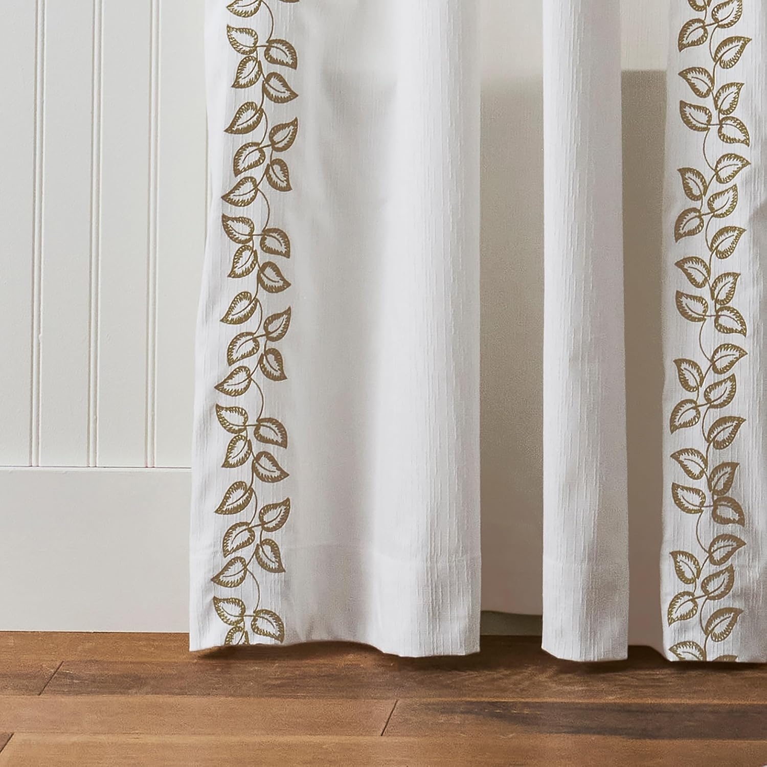 image:imageMartha Stewart White Curtains Sage Green Embroidered Leaf LightFiltering Curtain Panels for Living Room 50 x 95 Set of 2WhiteSage Green Leaf